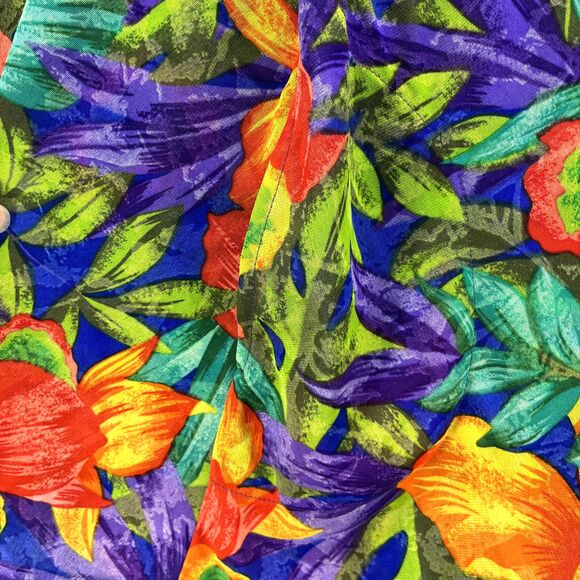 Vintage Sirena Top Plus Small Floral Blouse cover up Relaxed Tropical Hawaii Ope - Picture 10 of 16